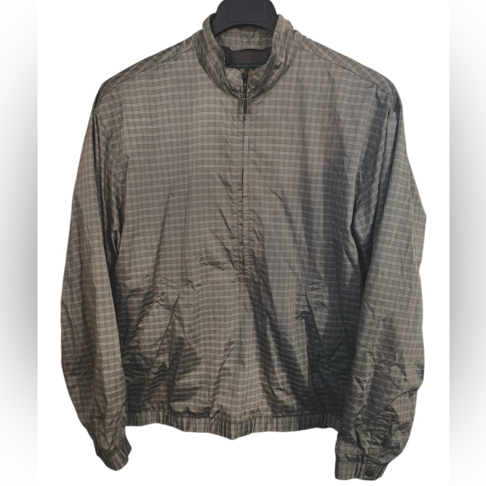 BOBBY JONES 🦄 Vintage 90’s Gray Plaid Pullover Quarter Zip Windbreaker Sz L - Picture 2 of 9